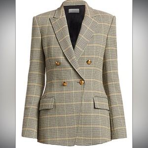 ALC Sedgwick Plaid Double Breasted Blazer